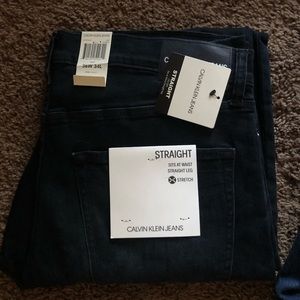 Calvin Klein Dark Blue Jeans Size 36W 34L
